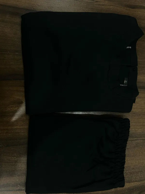 Black pure cotton sleevless kurti with pant