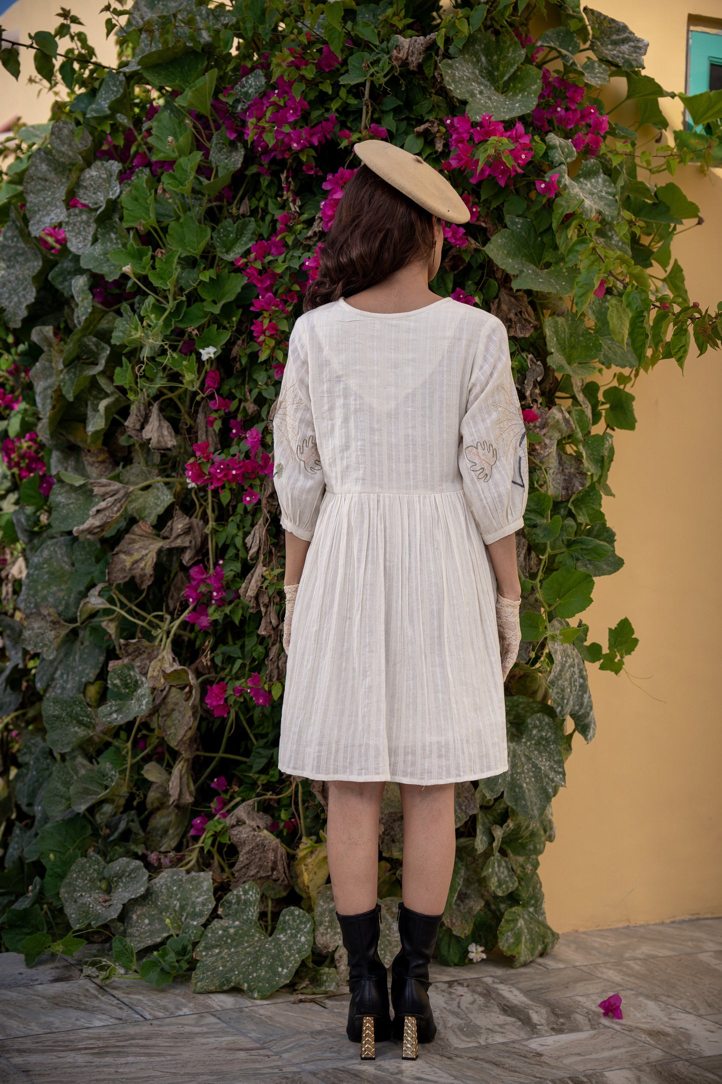 Cream Mal Mal Cotton Embroidered Tunic