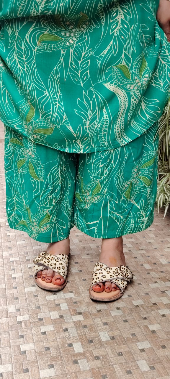 Green Printed Cord Set