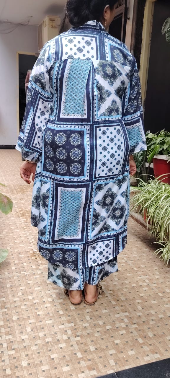 Blue Mosaic Printed Cord Set