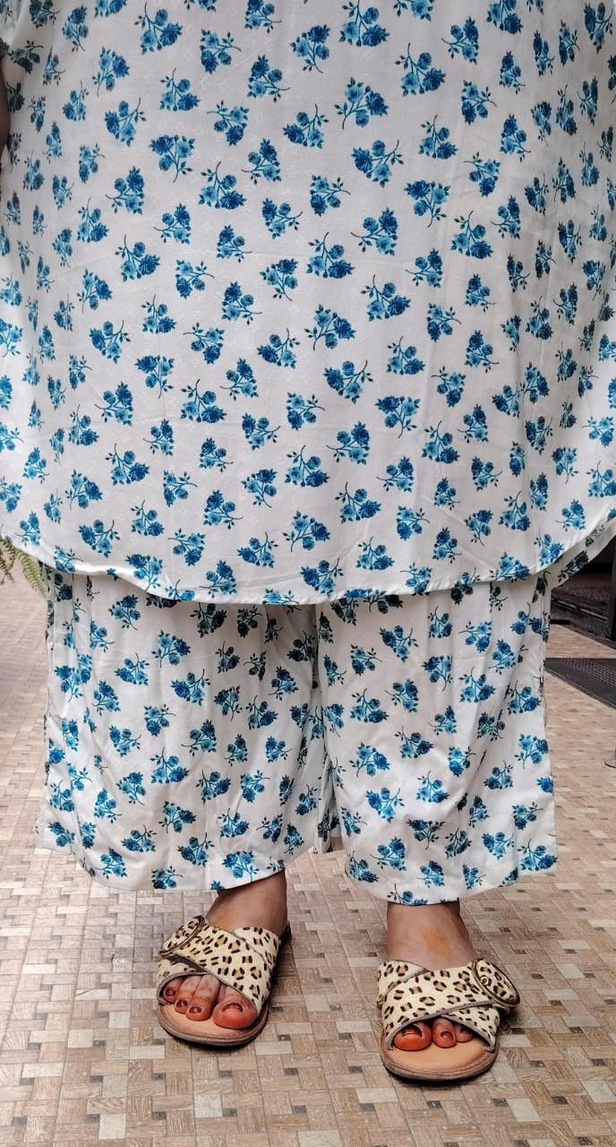 White Blossom Floral Cord Set