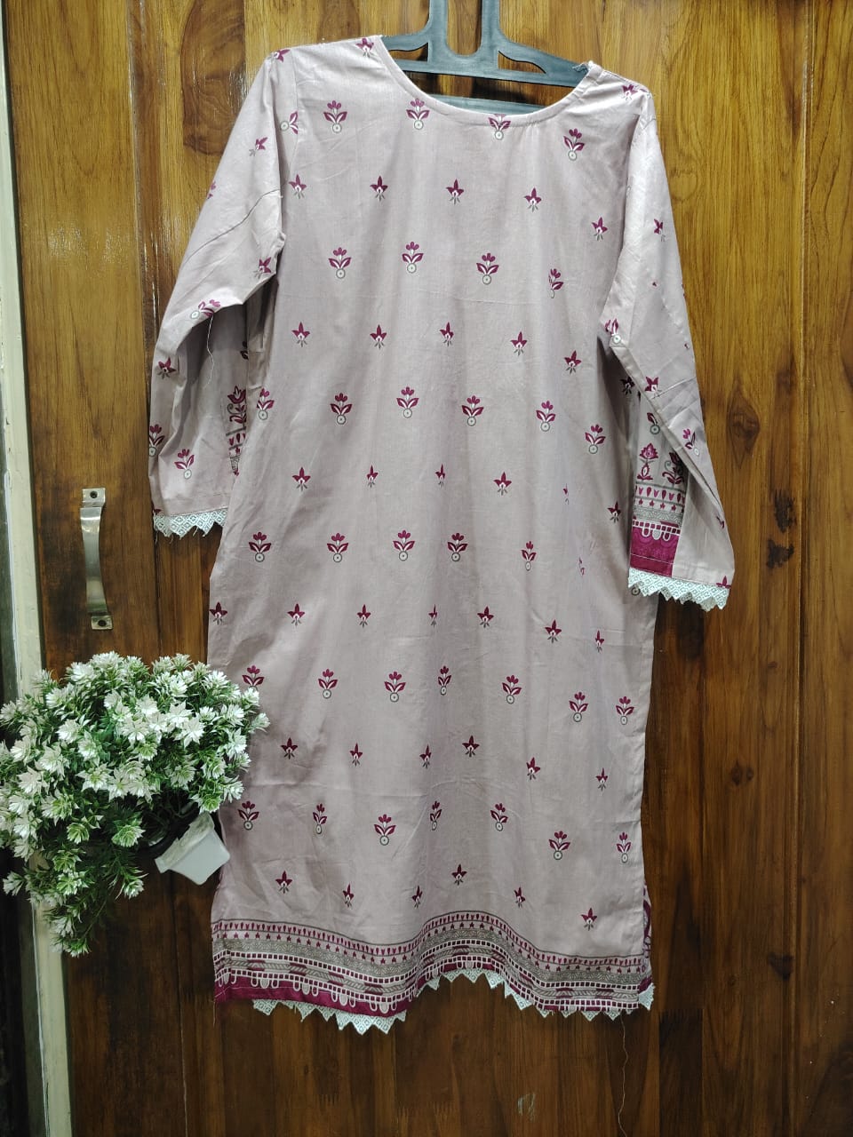 Almond Digital Print Kurti Pant Dupatta Set