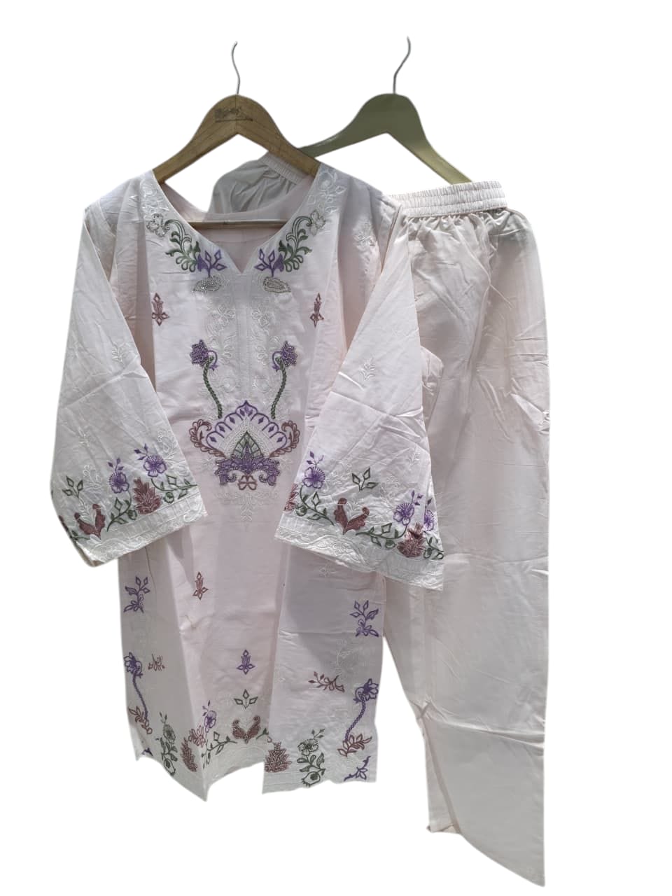 Baby pink Embroidered Pakistani Cord Set