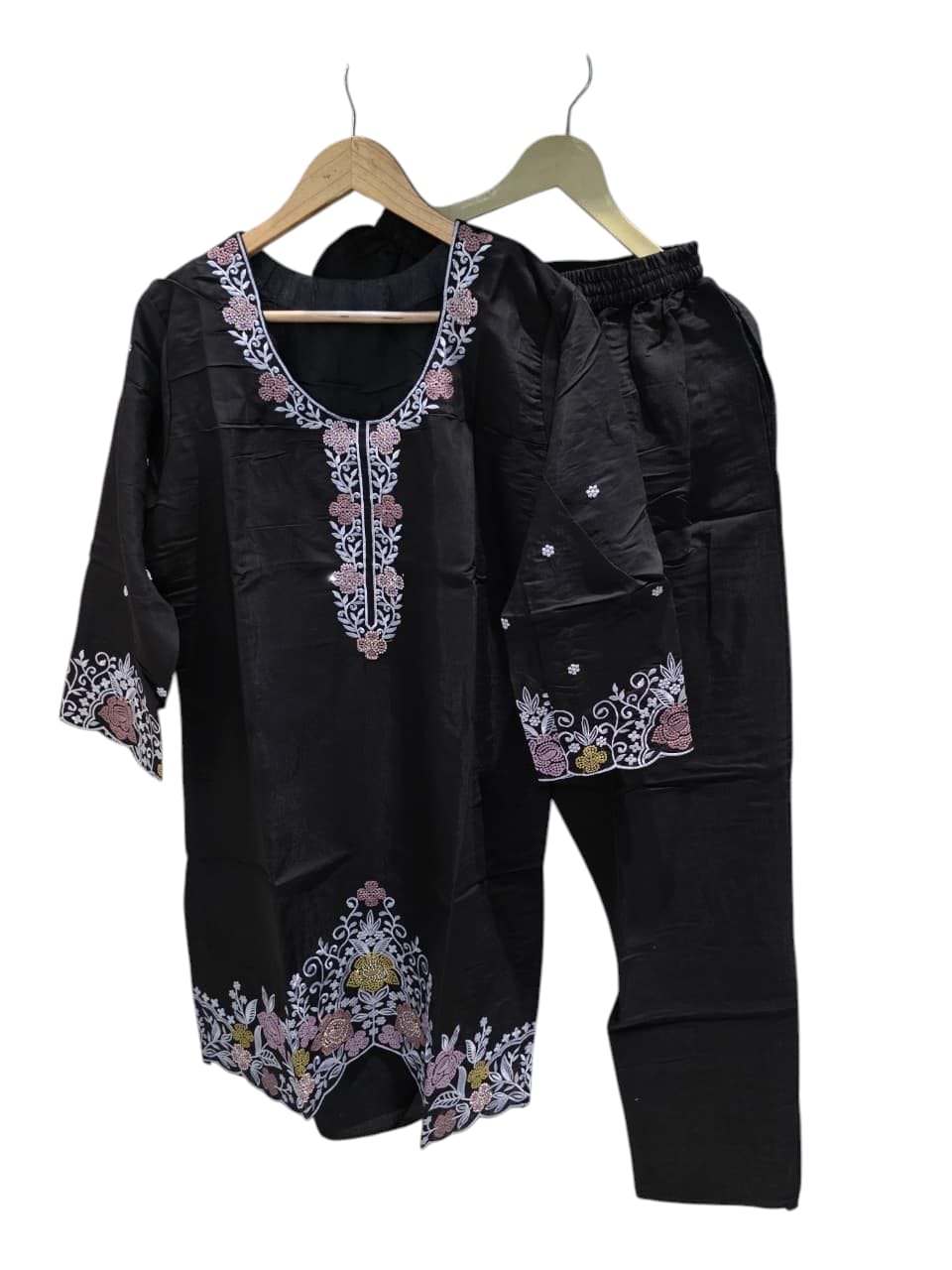 Noir Blossom Embroidered Pakistani Cord Set