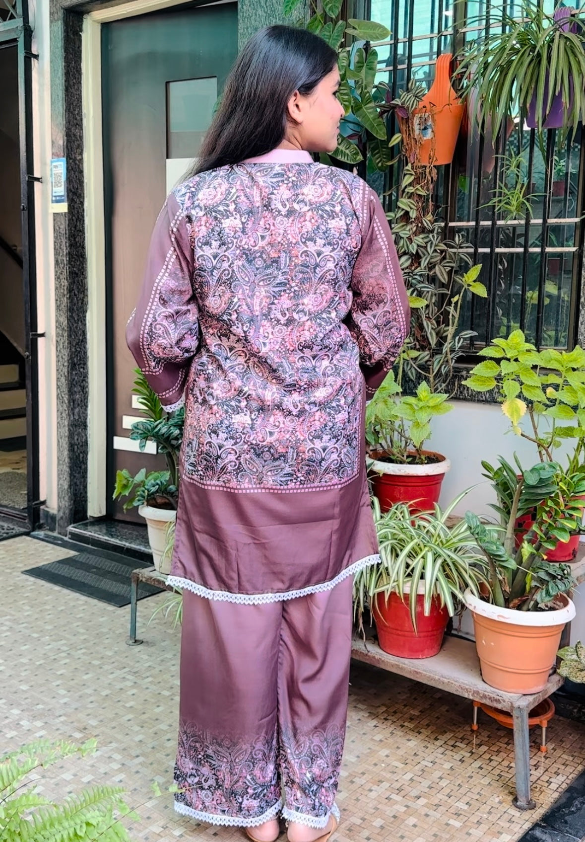 turkish printed cord set for women