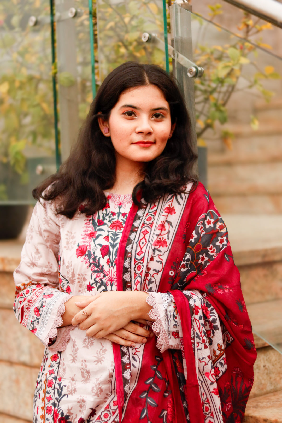 vine Digital printed  cotton kurta pant dupatta set