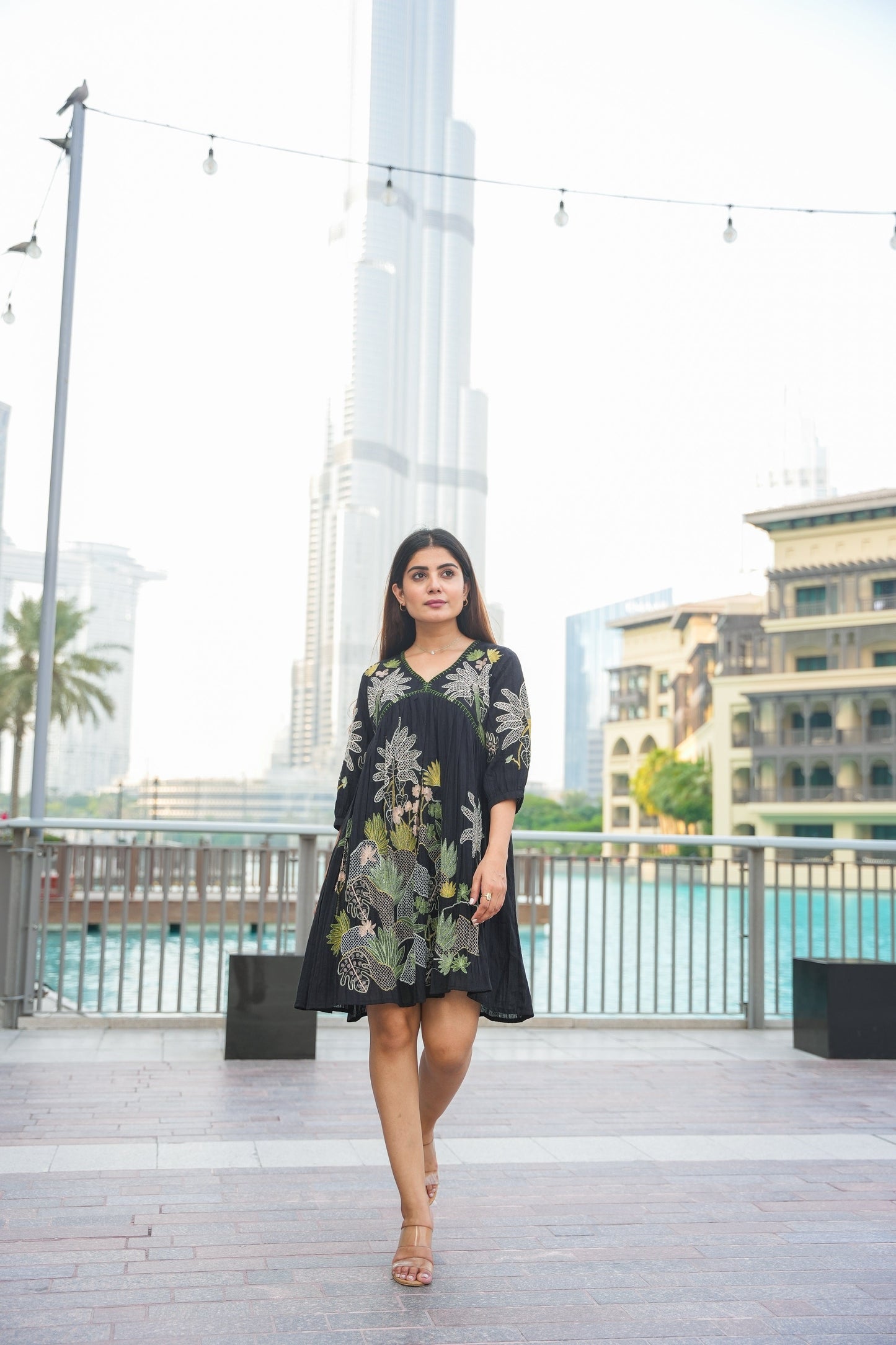 Black Mal Mal Cotton Embroidered Tunic