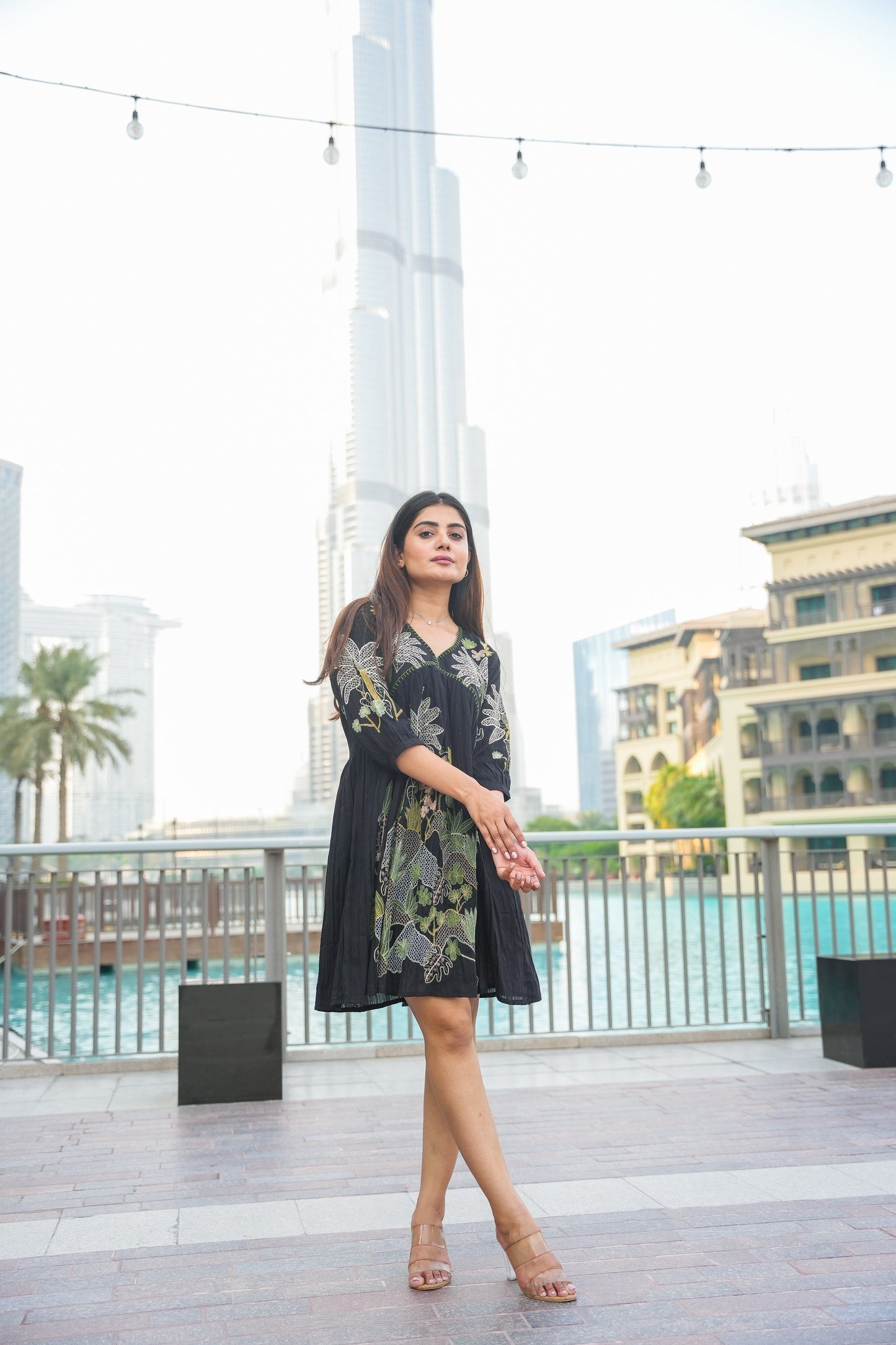 Black Mal Mal Cotton Embroidered Tunic