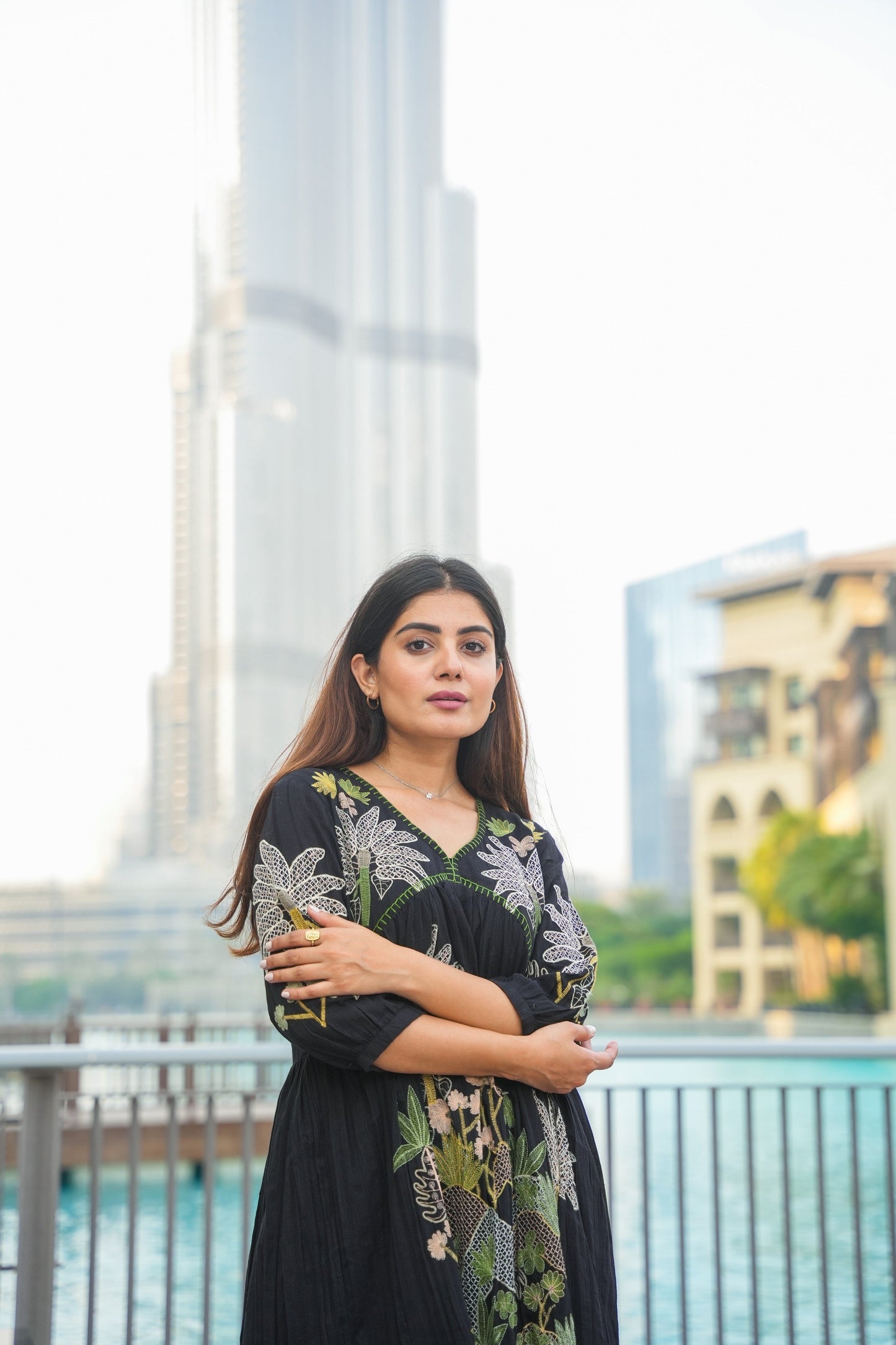 Black Mal Mal Cotton Embroidered Tunic