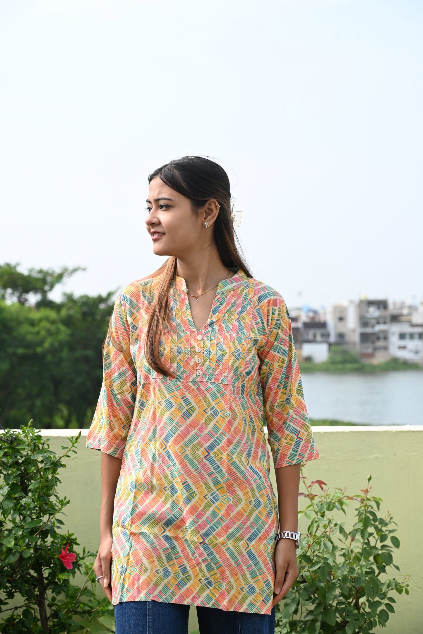 Multicolour stylish cotton top for womentop