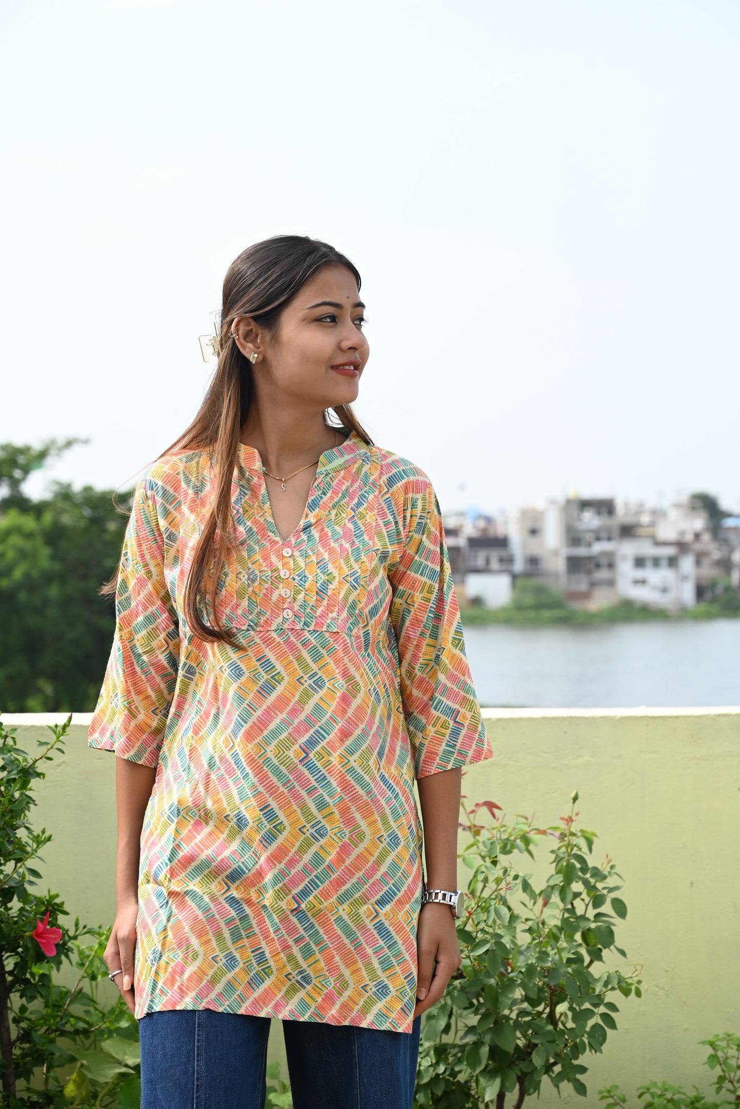 Multicolour stylish cotton top for womentop