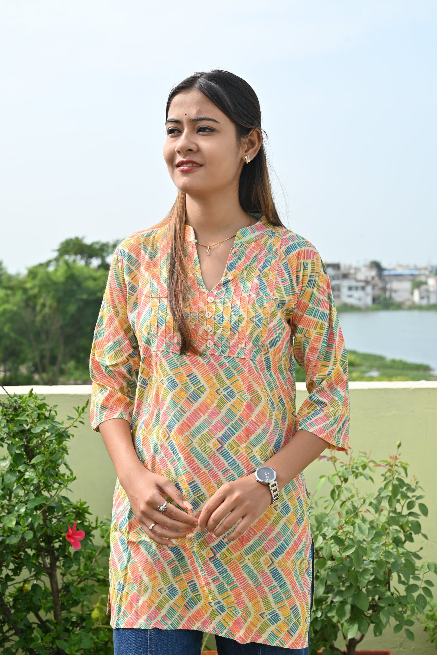 Multicolour stylish cotton top for womentop