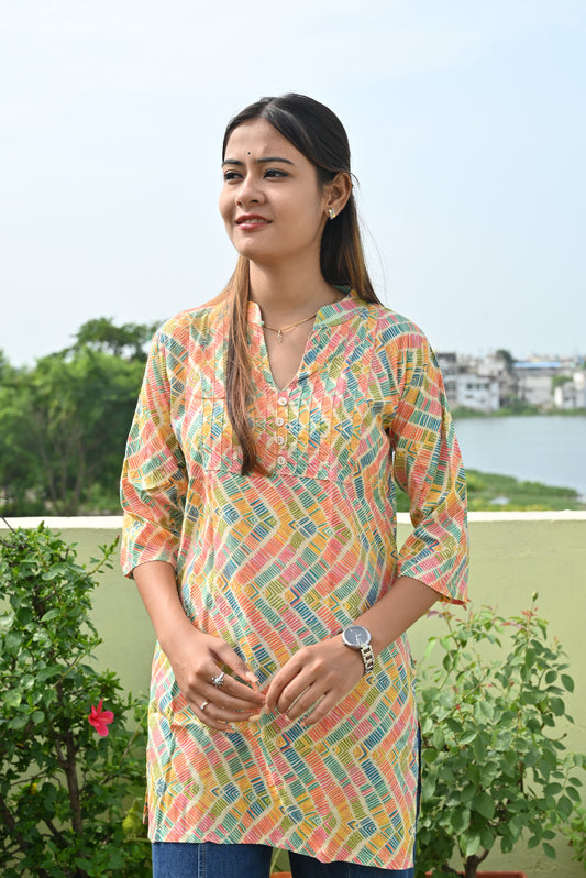 Multicolour stylish cotton top for womentop