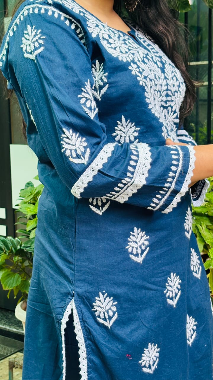 Neel Tara Midnight Blue Chikankari Co-ord set