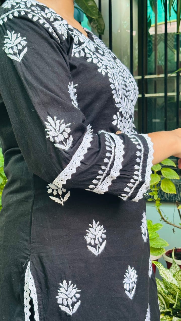 Black Chikankari Co-ord Set
