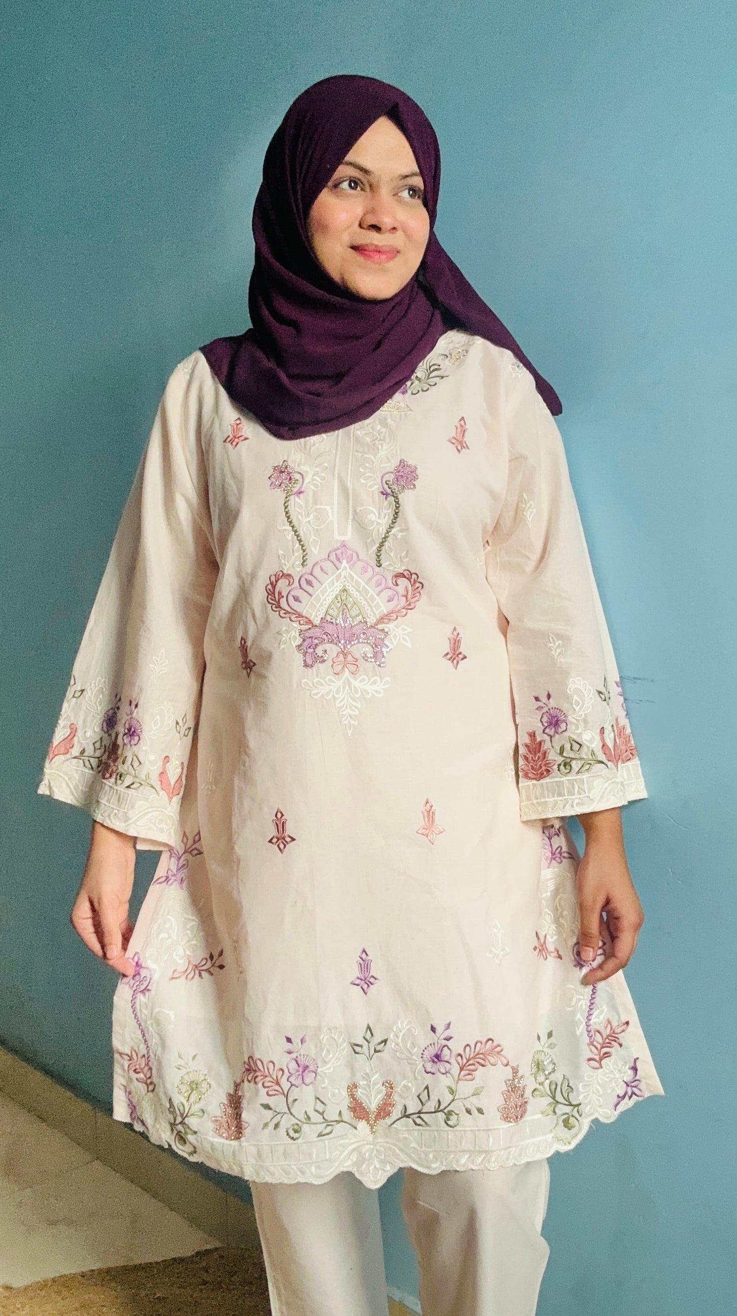 Baby pink Embroidered Pakistani Cord Set