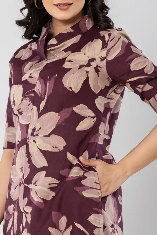 Vine cotton flex as khadi style kurti pant set for women