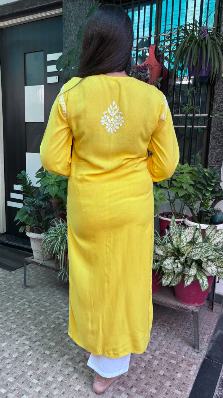 Zehra Sunshine Yellow Chikankari Kurti