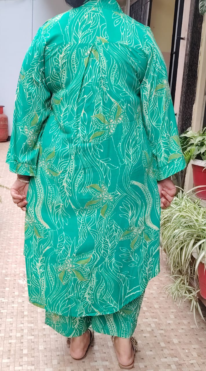 Green Printed Cord Set