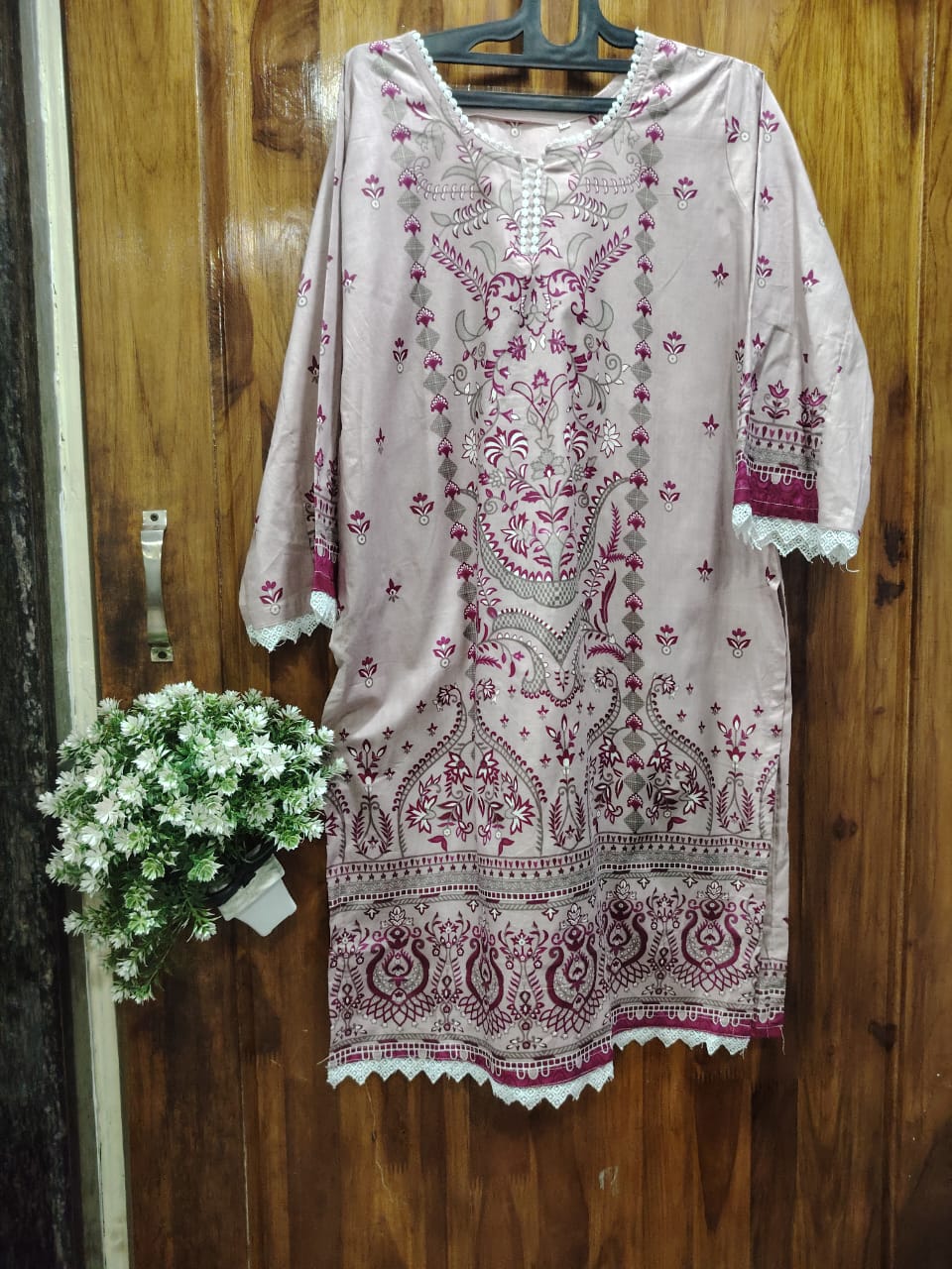 Almond Digital Print Kurti Pant Dupatta Set