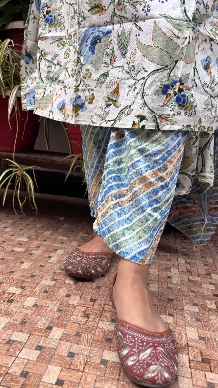 Blue Meadow Jaipuri Cotton Dupatta  Set