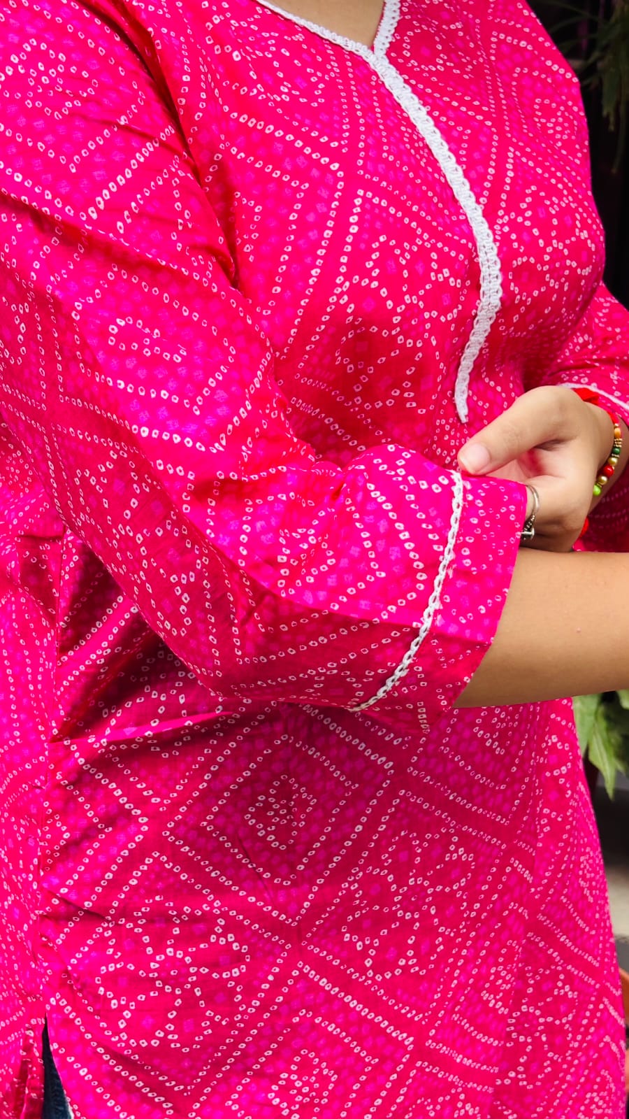 Pink printed Cotton kurti