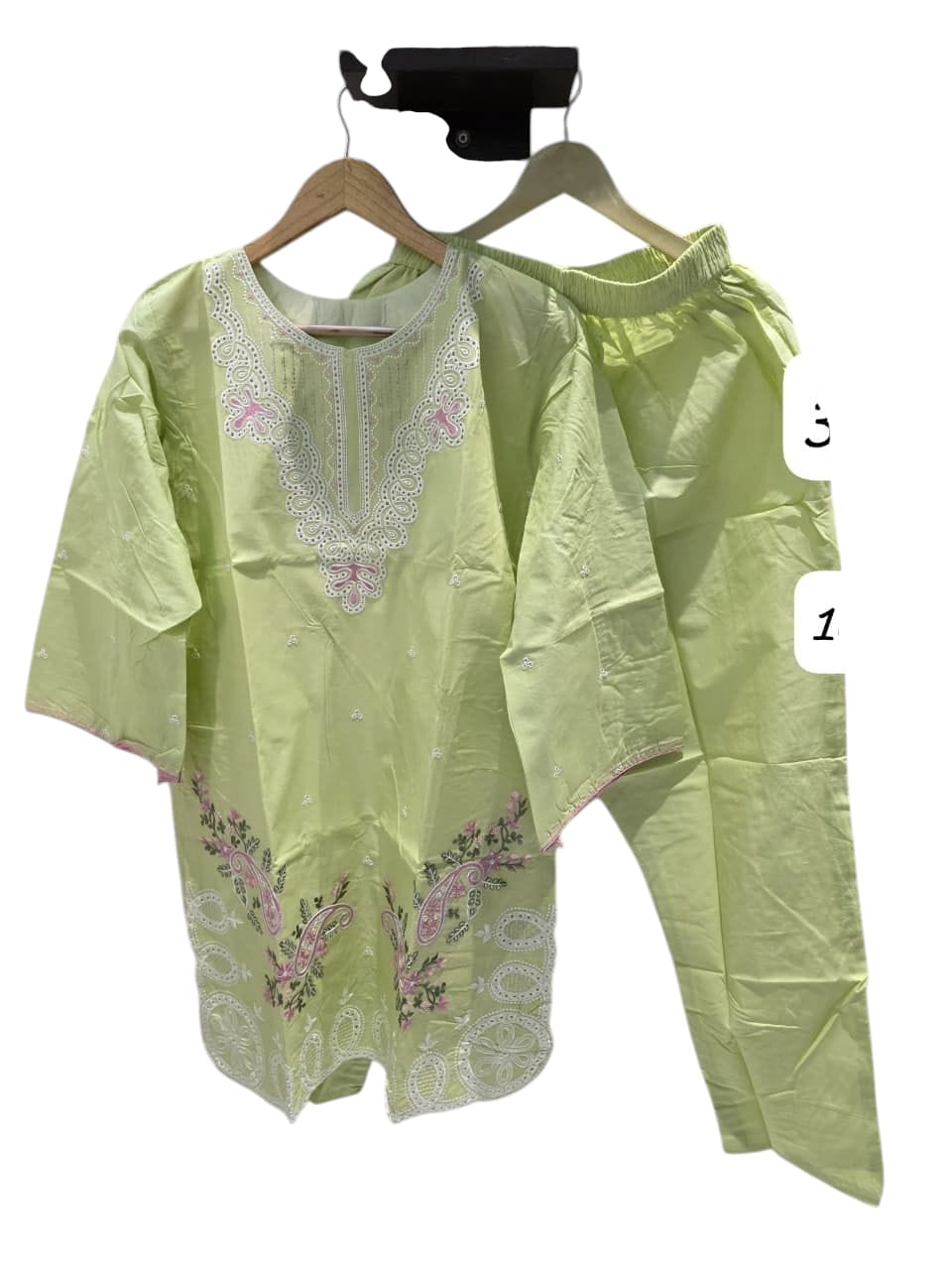 Light Pistachio Green  Embroidered Pakistani Cord Set