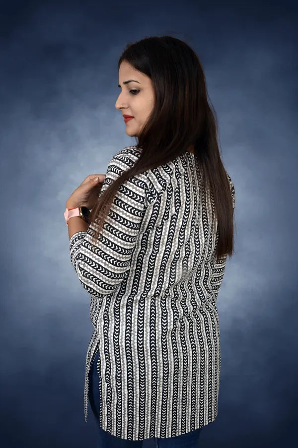 Black Jaipuri Cctton Top