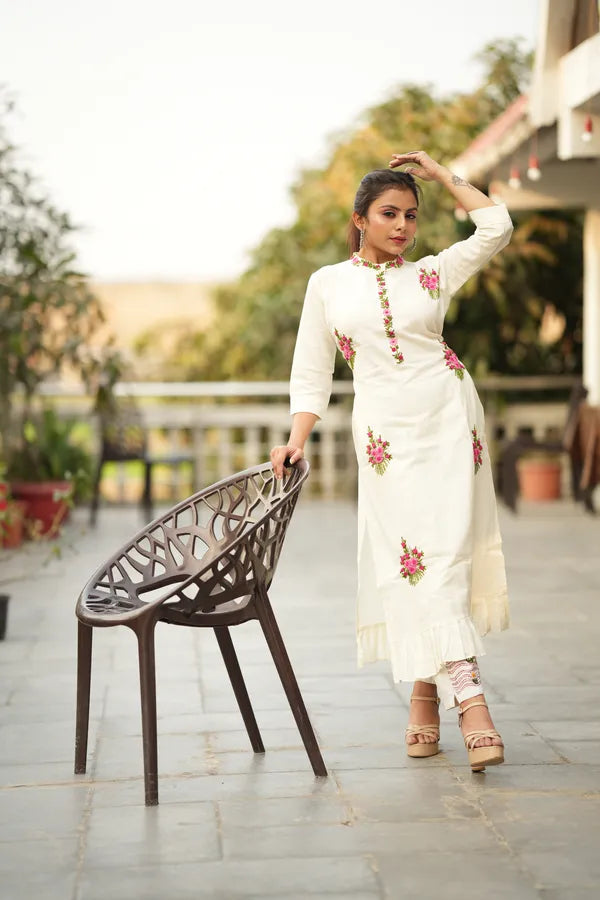 organic cotton hand work kurti