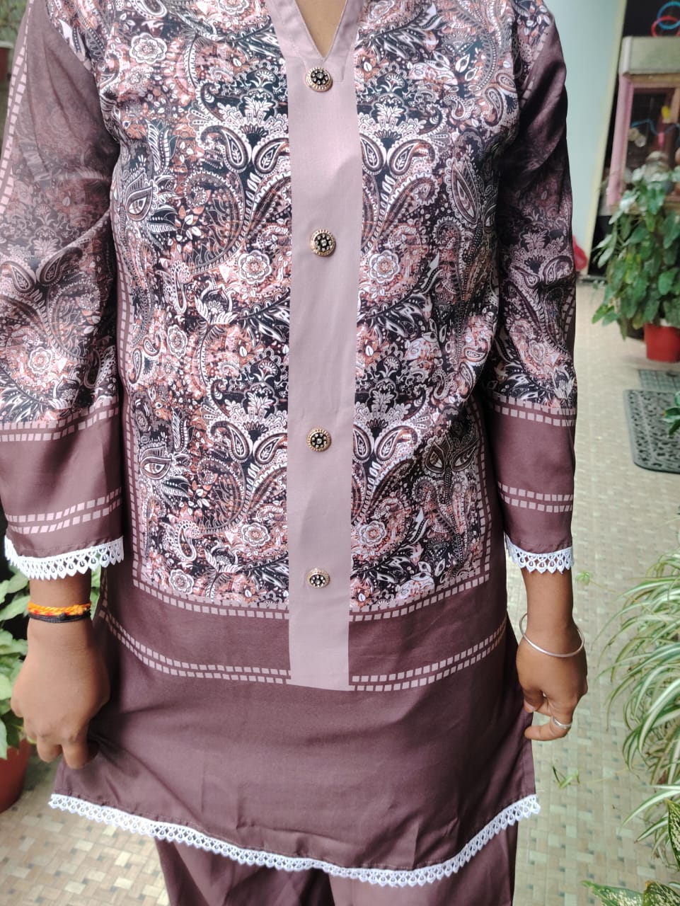 turkish printed cord set for women