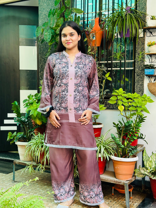 turkish printed cord set for women